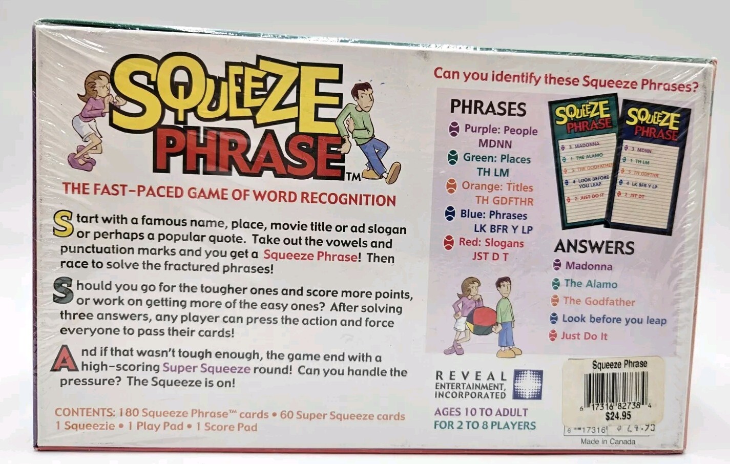Brand New Factory Sealed SQUEEZE PHRASE The Fast-Paced Game of Word Recognition