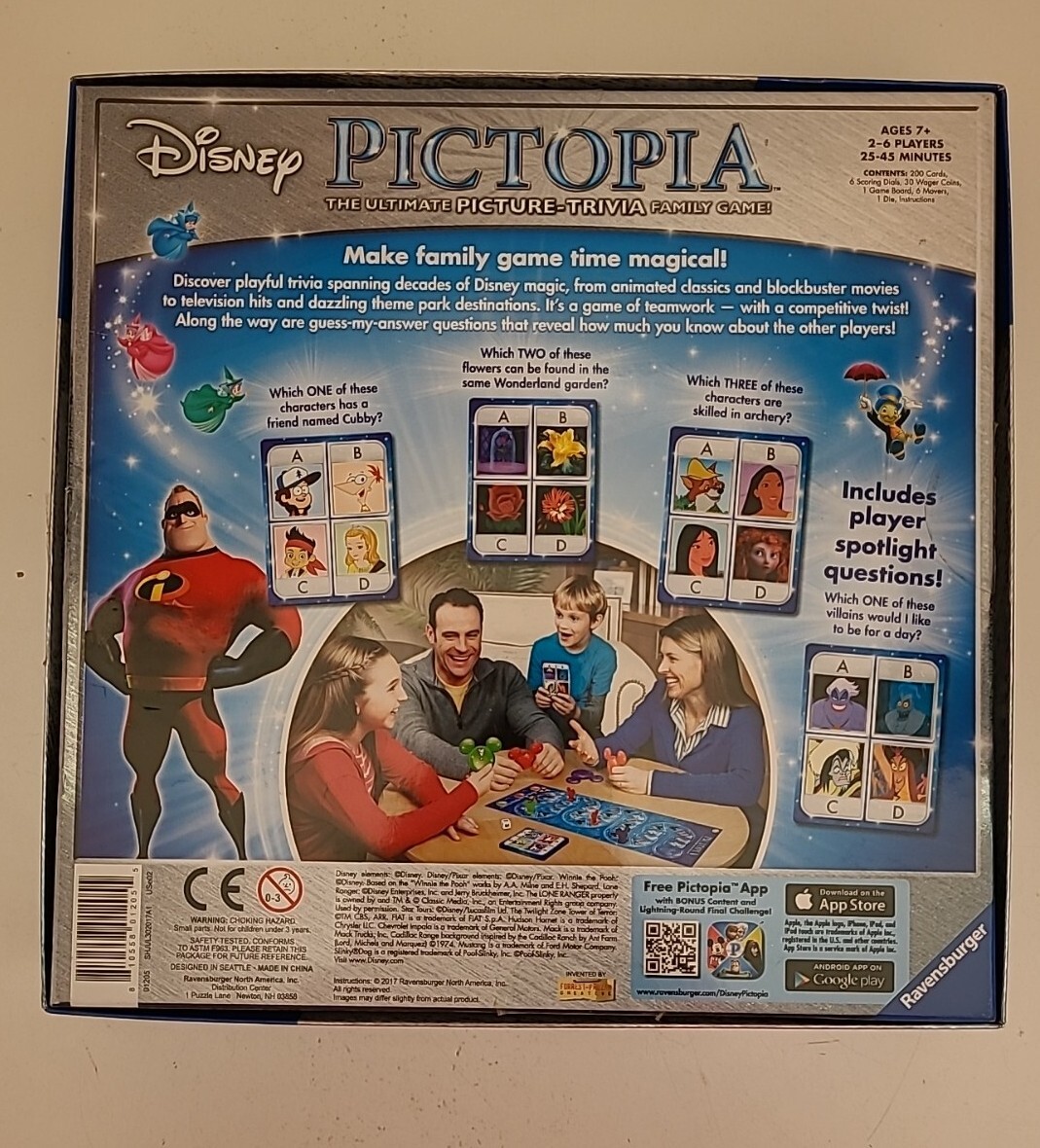 Disney Pictopia – Family Trivia Game: Disney Edition Complete EUC