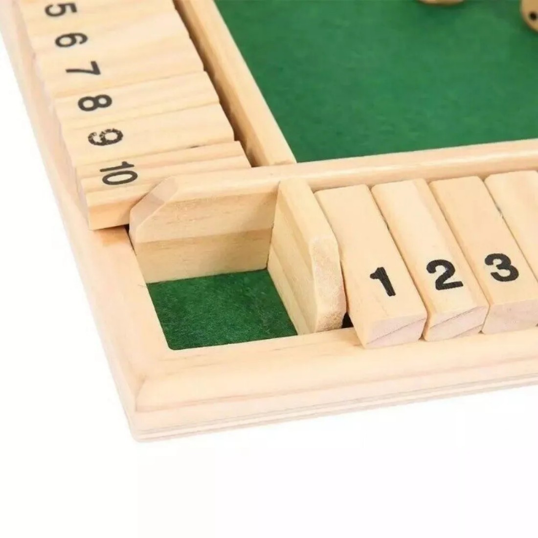 NEW 4-Player Shut The Box Dice Game Wooden Family Party Porch Pub Bar Board Game