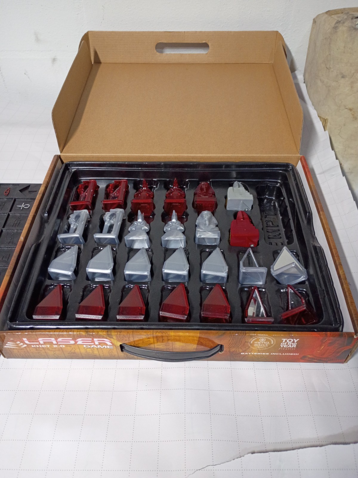Laser Khet 2.0 Strategy Board Game Complete Tested- New Batteries Installed