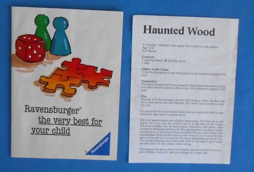 Ravensburger Haunted Wood “spooky” Dice/Board Game 1983 Complete!