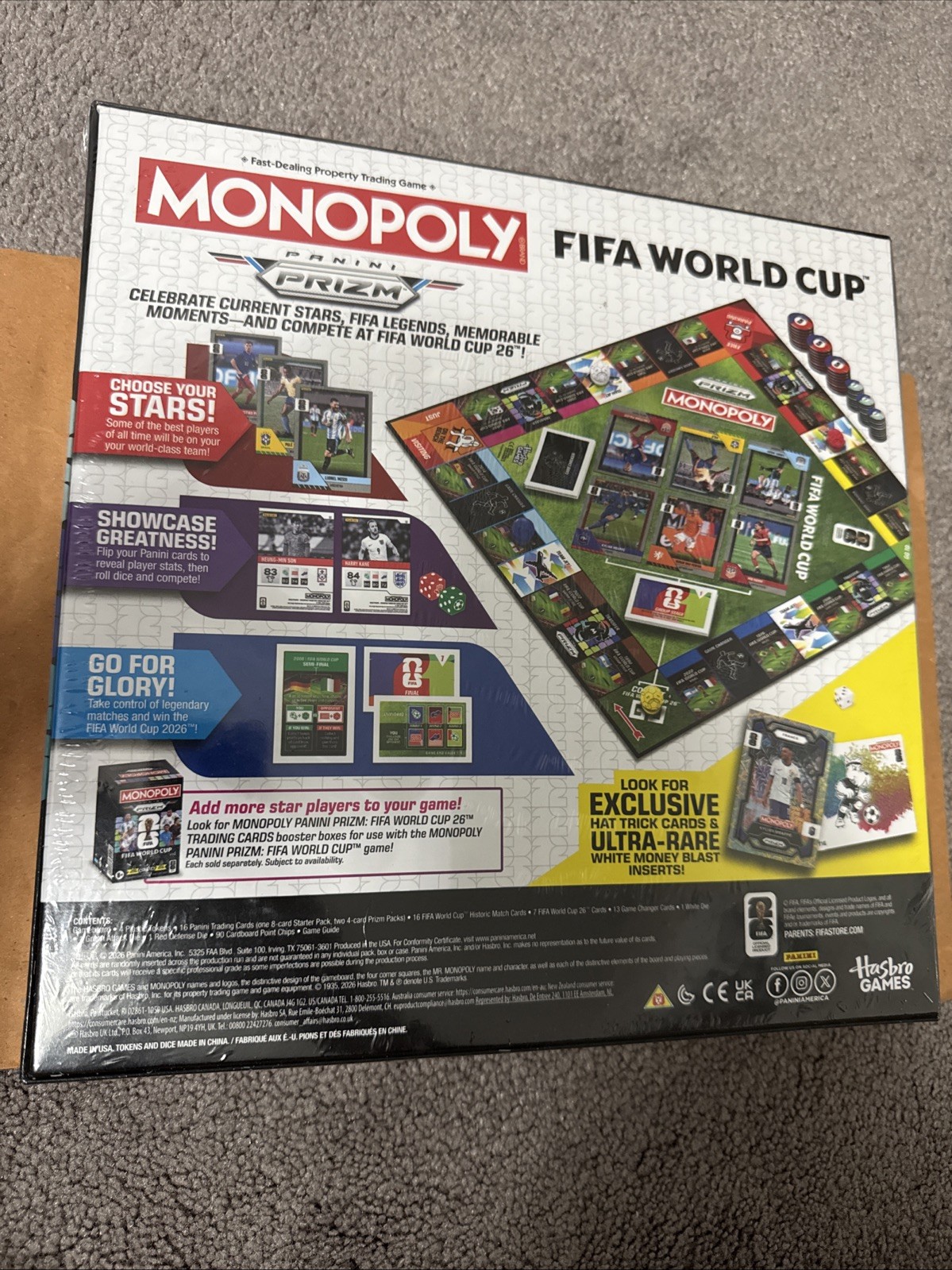 Monopoly Panini Prizm FIFA World Cup Board Game Hasbro Games Exclusive Pack