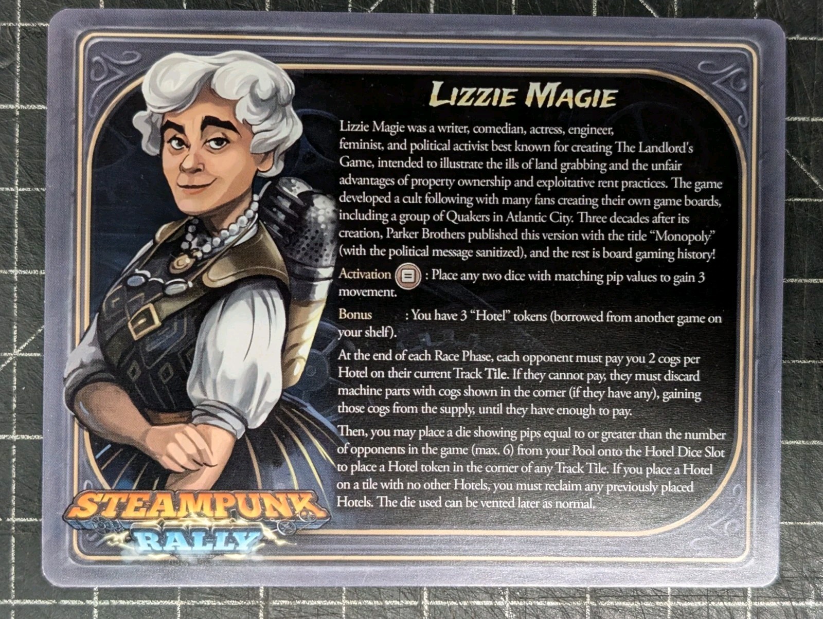 Steampunk Rally Board Game Promo – Lizzie Magie – Unplayed