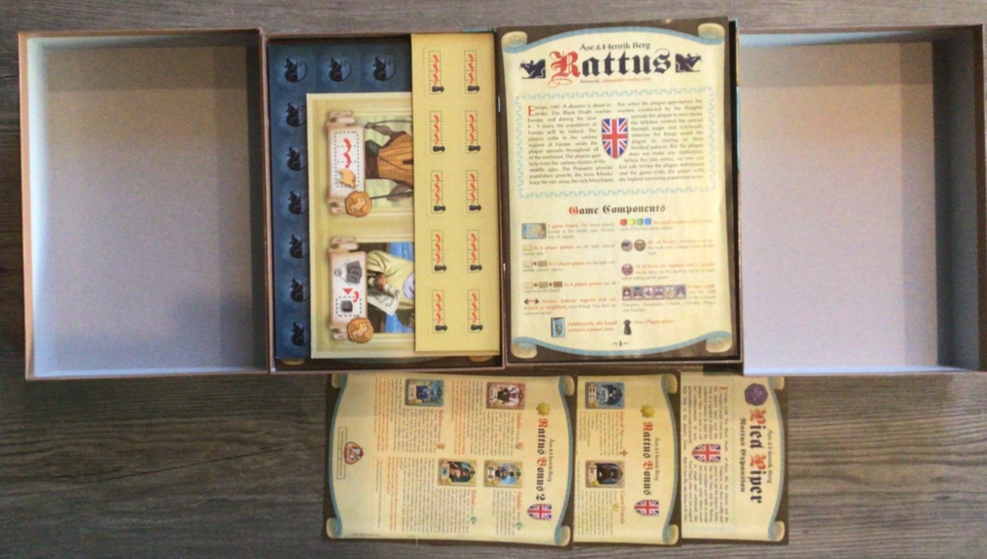 RATTUS Board Game with Pied Piper Expansion & Spiel 2010 & 2011 & Joker Promo