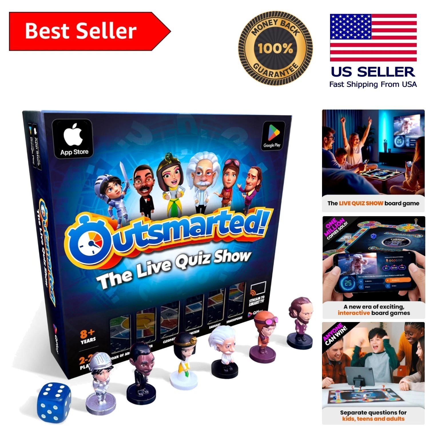 2026 Edition App-Connected Quiz Show Board Game for 2-24 Players, Ages 8+