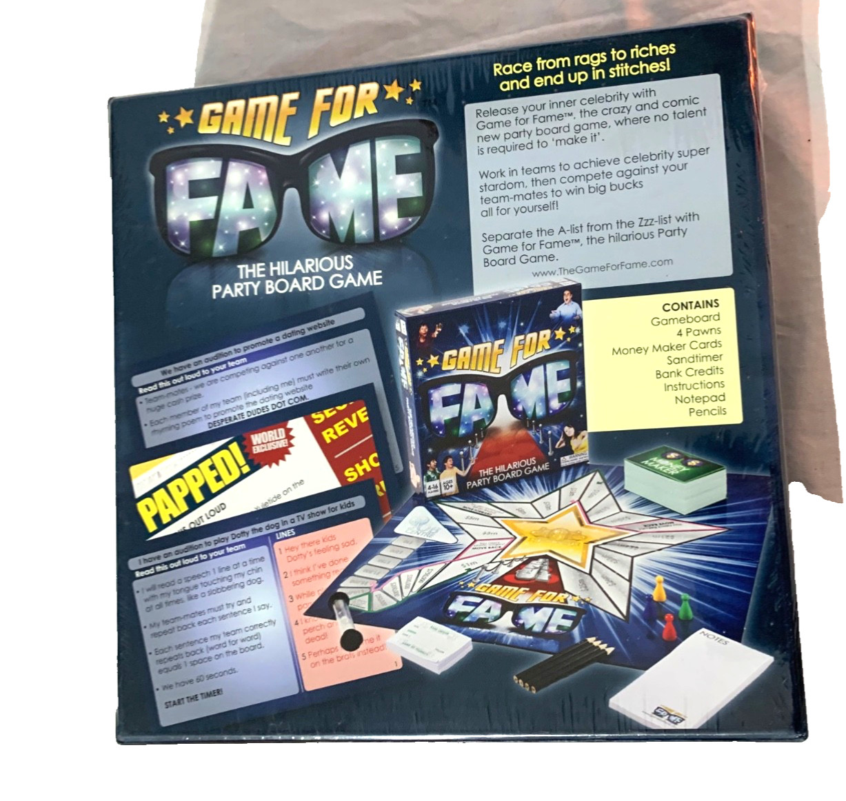 Game For Fame Party Board Game Hilarious Family Fun Ages 10+ 4–16 Players New