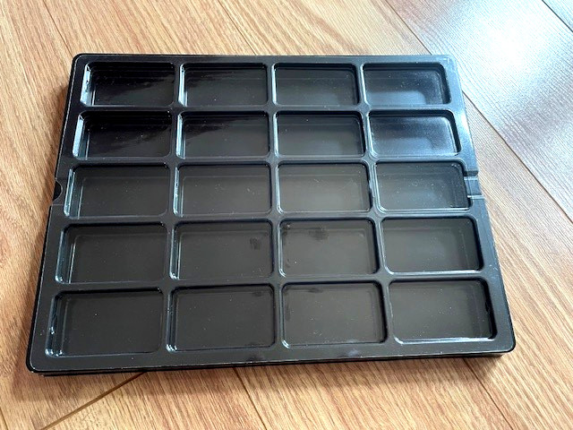 Lot of 2 SPI Black Counter Trays; each tray is 8″ width, w/ 20 compartments