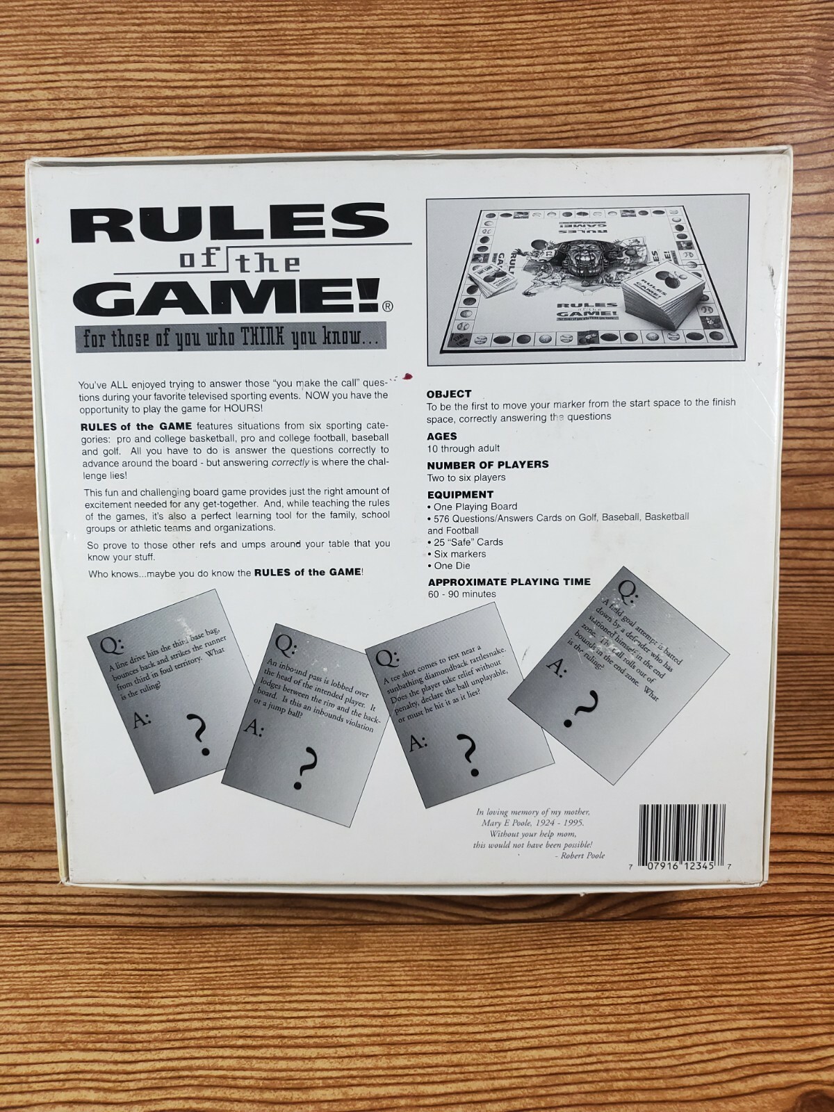 RULES OF THE GAME! for those of you who Think you know, Sports Board Game