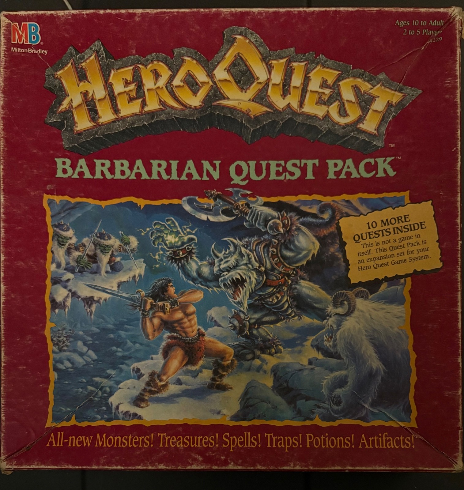 RARE! 1992 Milton Bradley Hero Quest Barbarian Quest Pack, Near complete