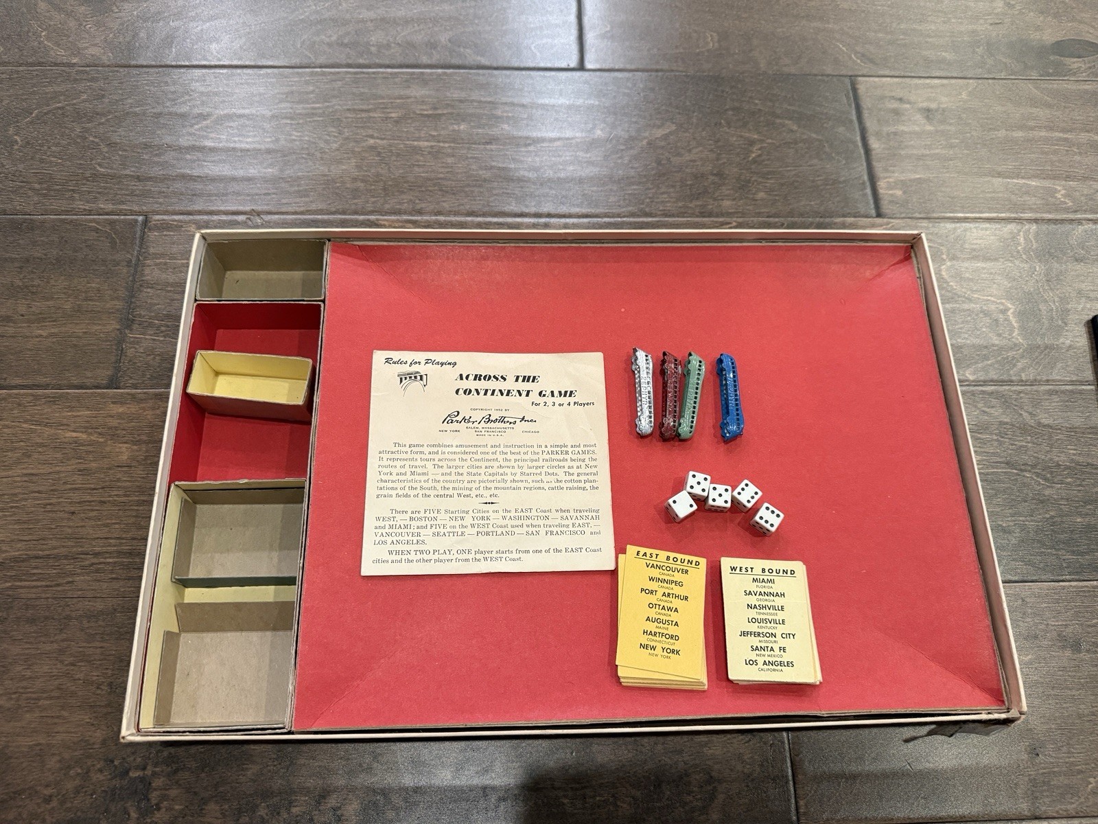 Across the Continent The United States Game by Parker Brothers 1952 *Read*