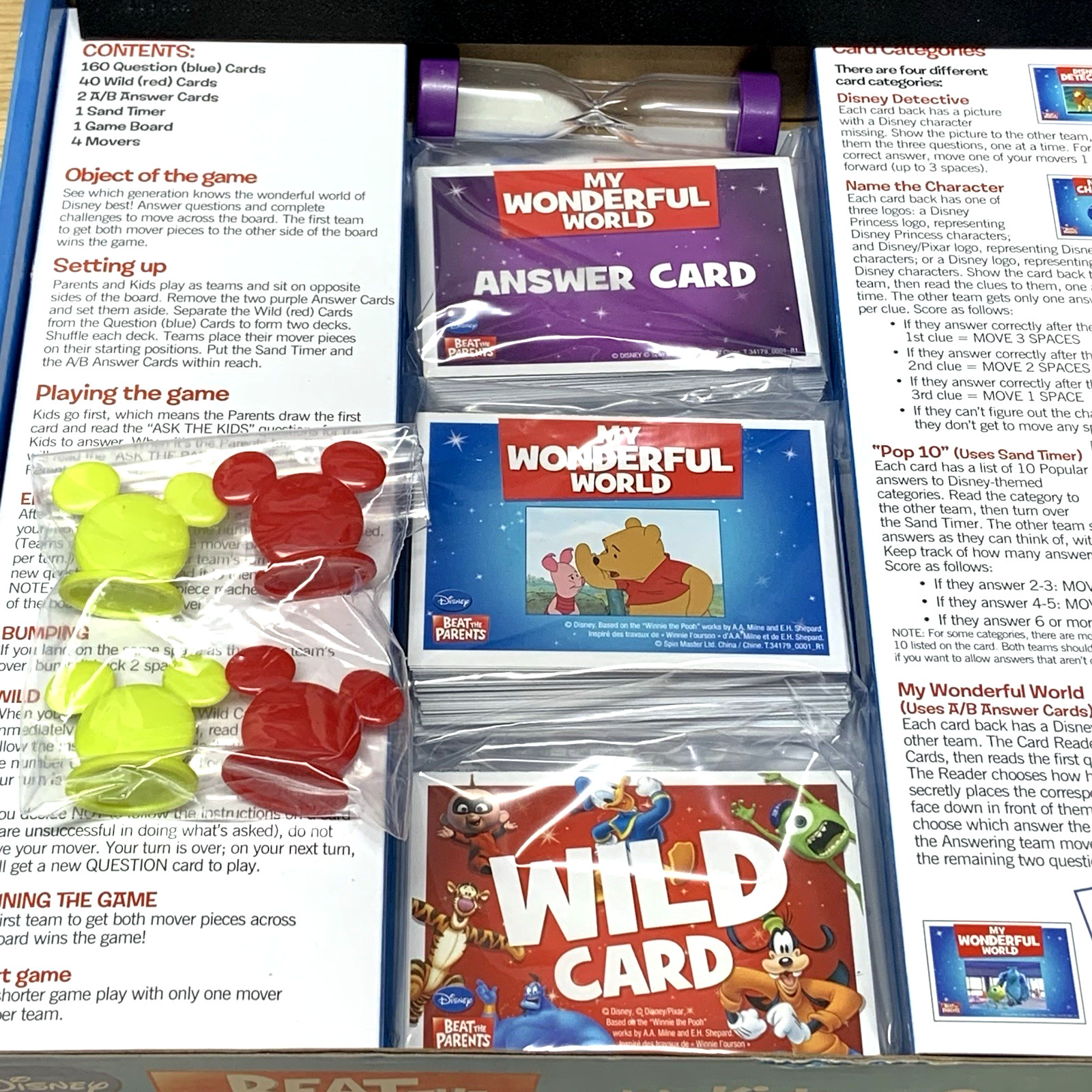 Disney Beat the Parents Board Game – Family Trivia – Kids vs Adults – Complete