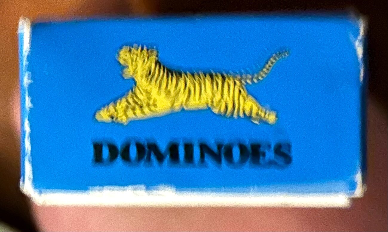 VINTAGE DOMINOES THAILAND DOUBLE SIX NON-TOXIC TIGER PIECES WITH INSTRUCTIONS