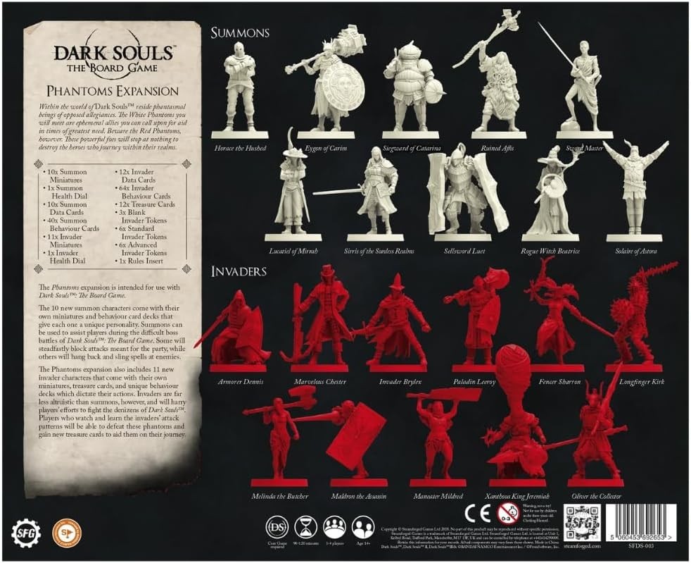 Dark Souls Board Game Expansion Phantoms with Miniatures, Tokens, New Treasure