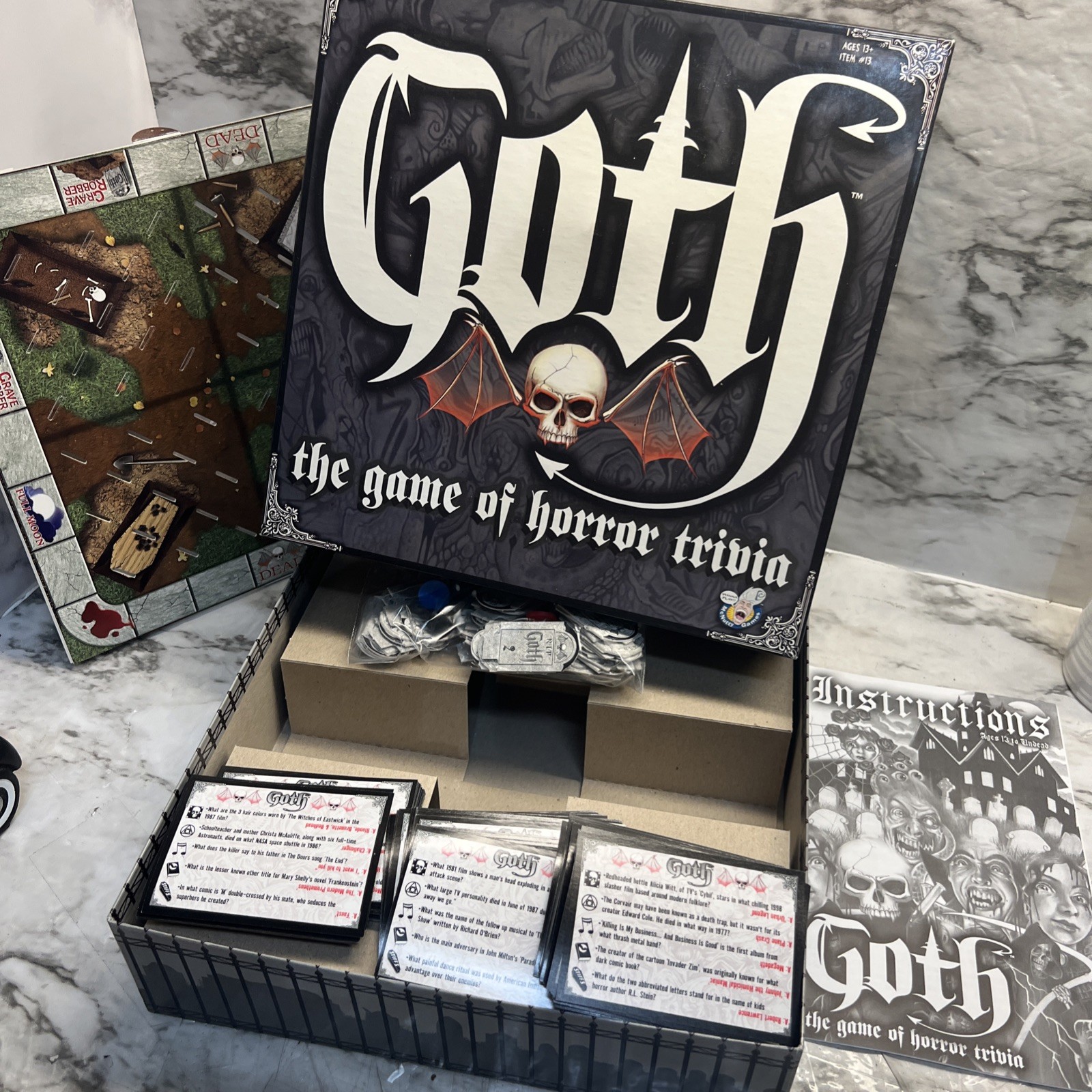 Goth The Game Of Horror Trivia Board Game used great shape