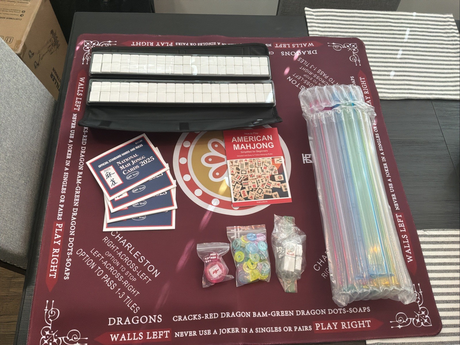Complete American Mahjong Set, With Bag , Large Matt And 2025 Cards