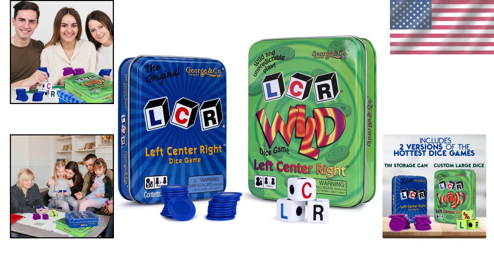 LCR Left Right Center Dice Game Bundle