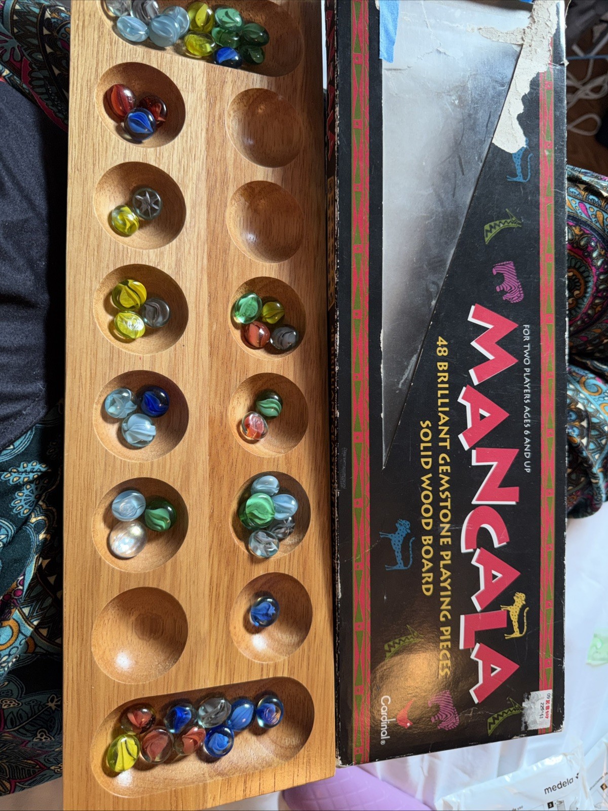 Mancala Solid Wood Board Game 1995