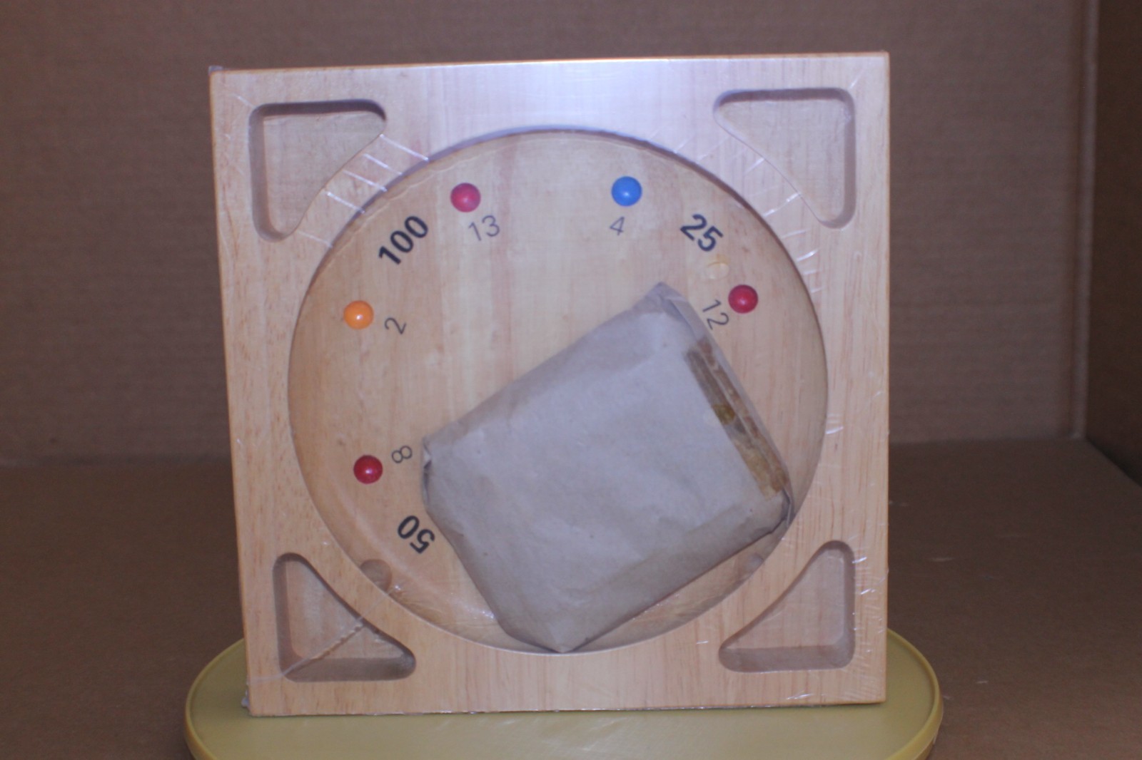OPEN BOX / Square Roulette Board Game Wood