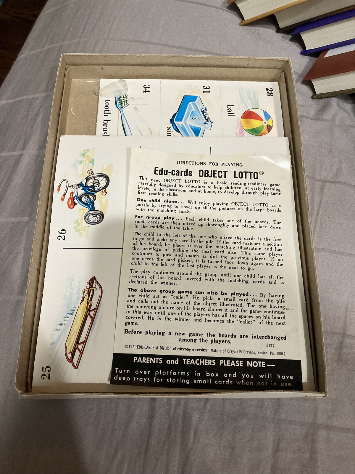 Object Lotto Edu-Cards Matching Game 127 KPB Industries, Cards Still Perforated!