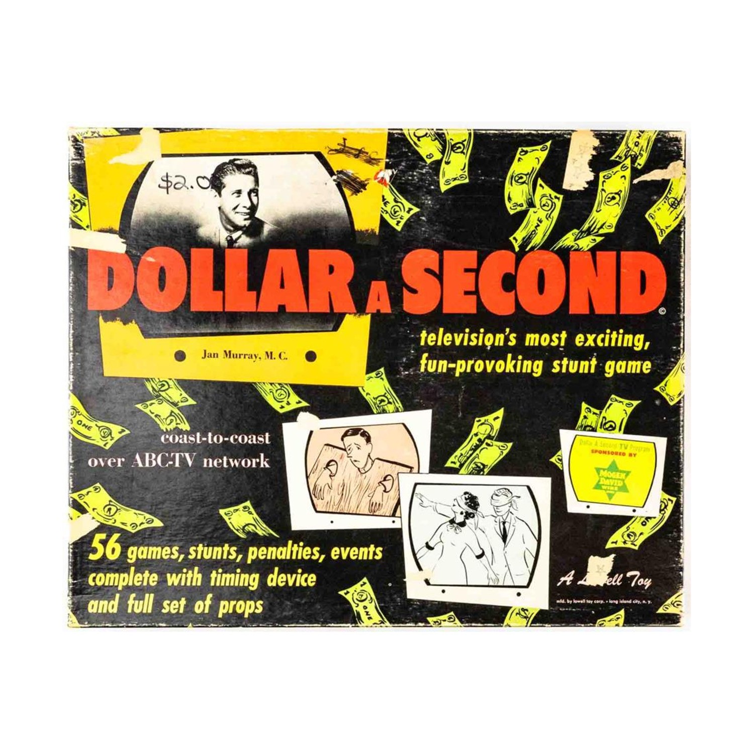 Lowell Toys Boardgame Dollar A Second Box Fair/VG+