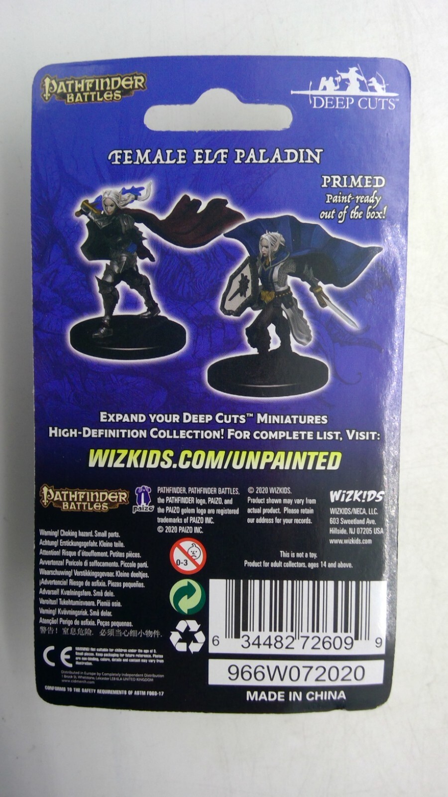 PATHFINDER BATTLES MINIATURE ~ FEMALE ELF PALADIN