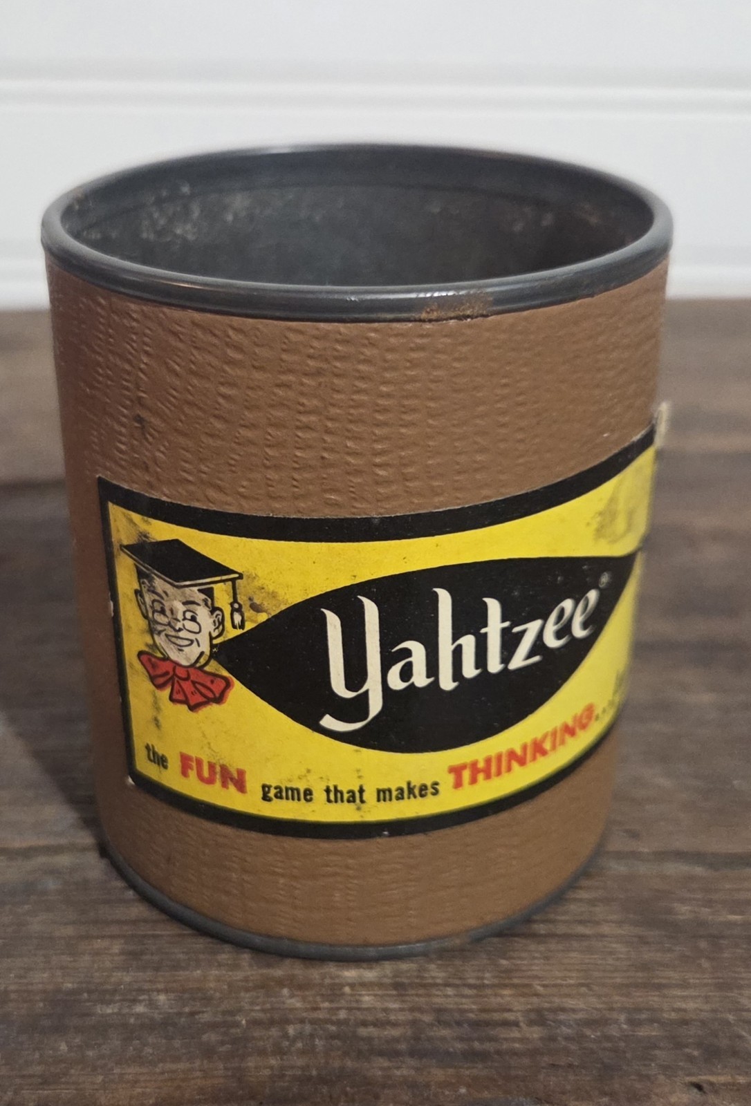 ​Vintage 1950s 1960s Yahtzee Dice Rolling Cup Shaker ES Lowe Mascot Replacement