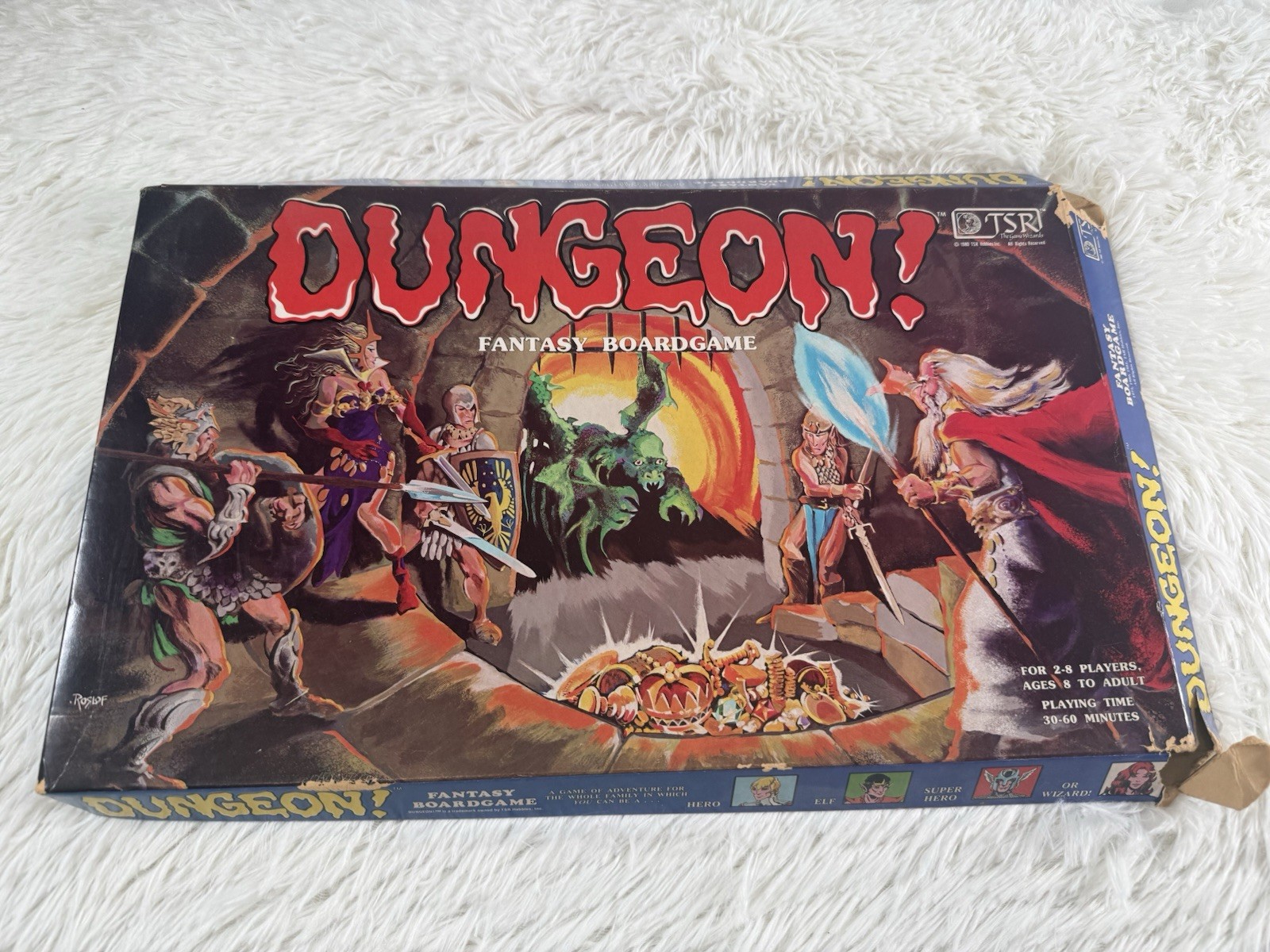 TSR Dungeon! Fantasy Board Game 1981 with Box, Board, Cards & Pieces