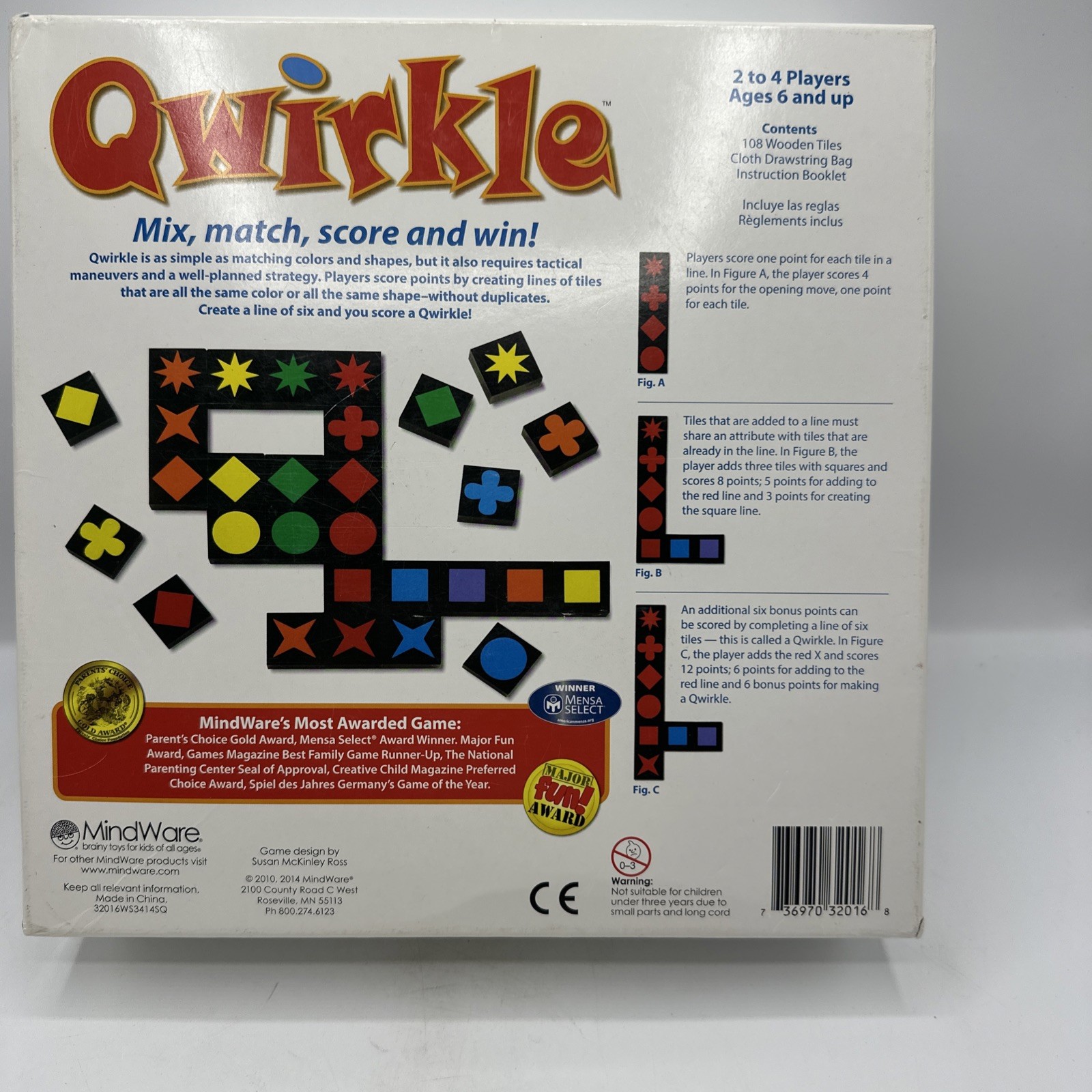 QWIRKLE – Mix, Match, Score and Wiin! 2-4 players, ages 6 and up. Complete 2010