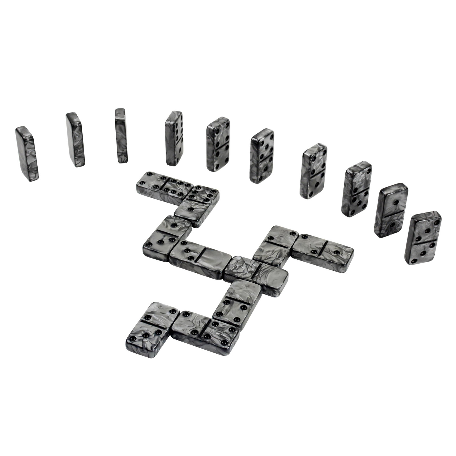 Dominos Set for Adluts – Double 6 Jumbo Domino – 11*2.2*2.76 inches, Gray