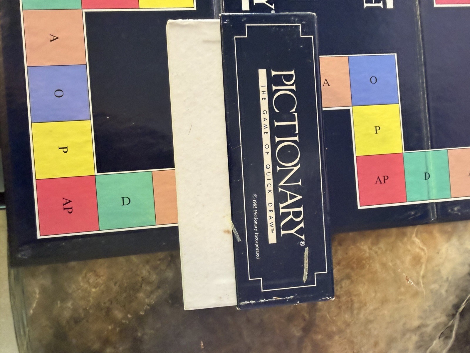 Pictionary 1985 First Edition Board Game Original Box – Missing Blank Pads