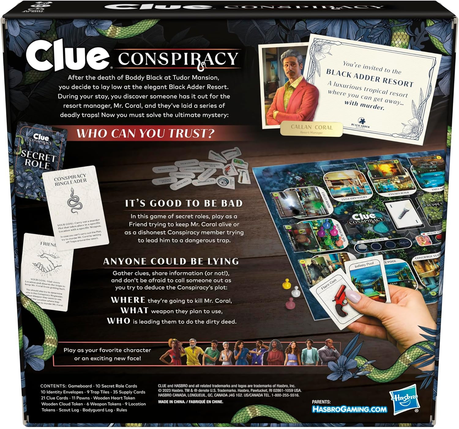 Clue Conspiracy Board Game for Adults and Teens, Secret Role Strategy Games, Age