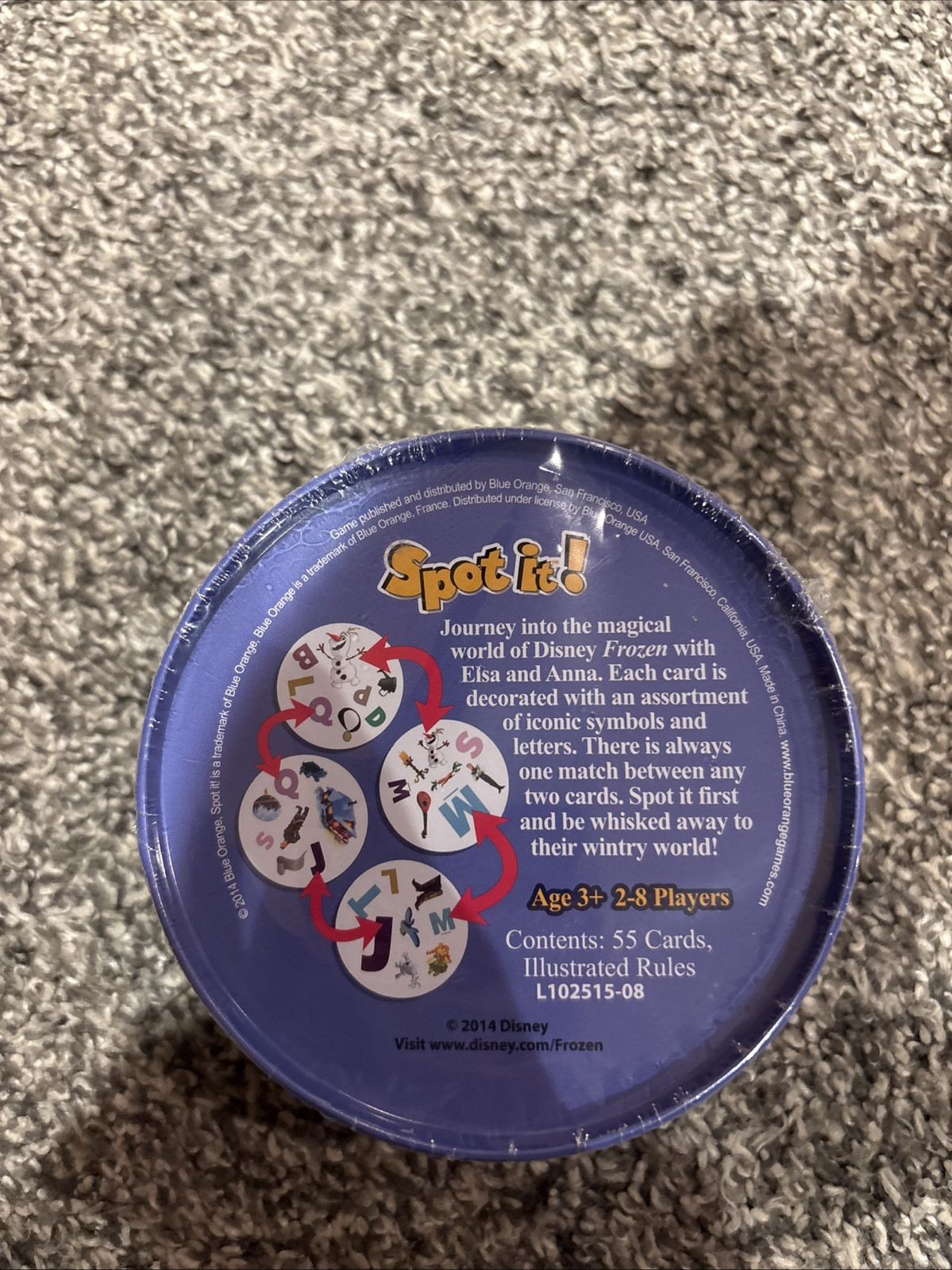 Spot It Disney Frozen Family Spot The Match to Learn the Alphabet Card Game