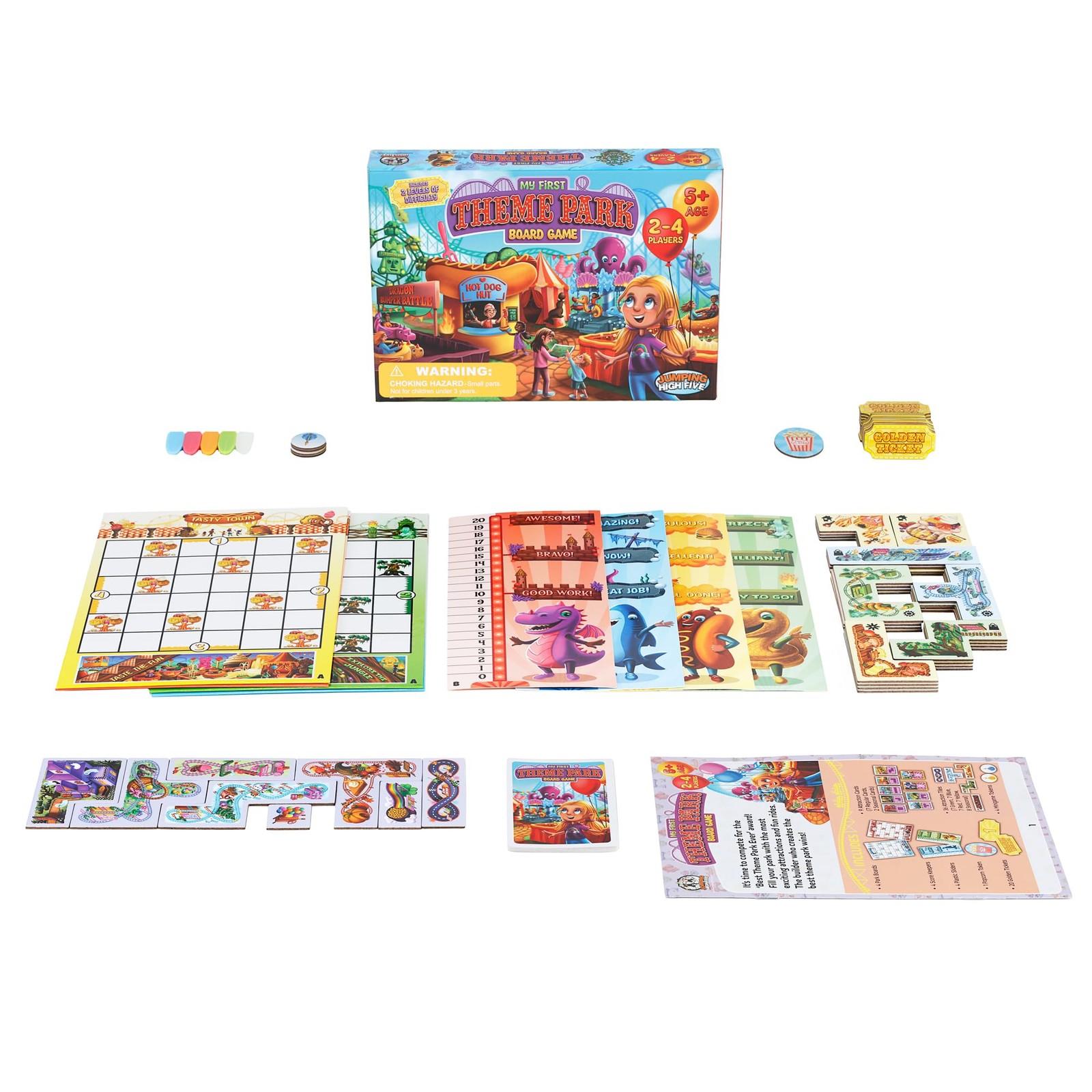 My First Theme Park Board Game for Ages 5+- Build an Amusement Park with Cute…