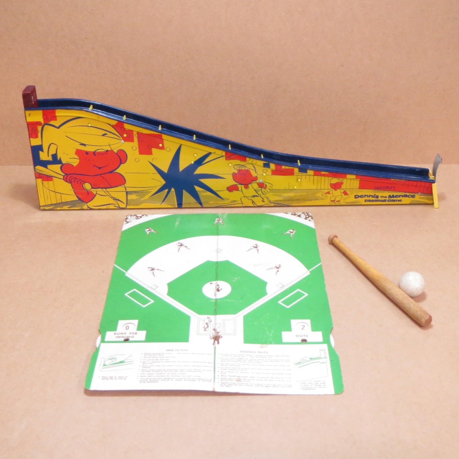 Vintage 1960’s Dennis The Menace Baseball Game Multiple Products Corp Tin Litho