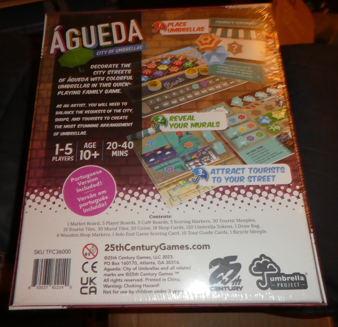 Águeda: City of Umbrellas, Strategy Board Game for 1 to 5 Players SEALED