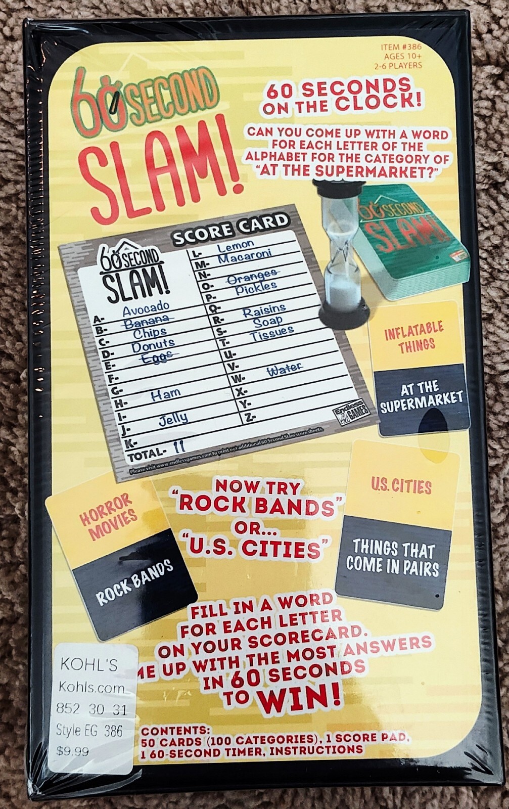 60 Second Slam Game New, Sealed
