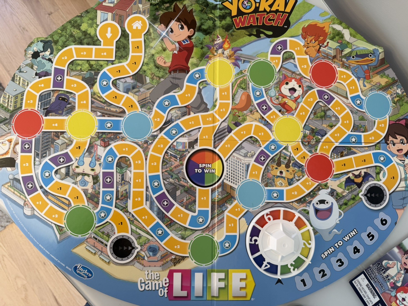 Game of Life Yo-kai Yokai Watch Board Game Hasbro complete except bonus medals