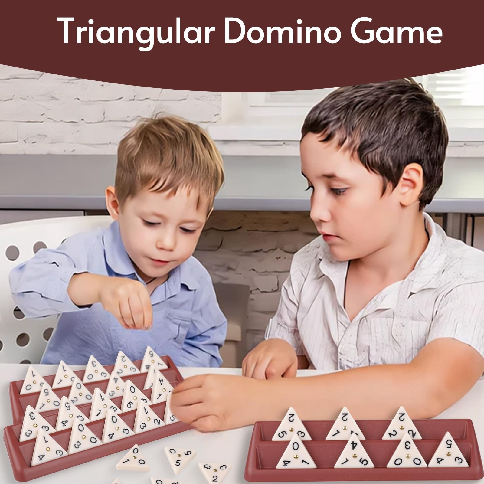 Premium Quality Triangle Domino Game Set with 56 Triangular Domino Tiles, Inc…