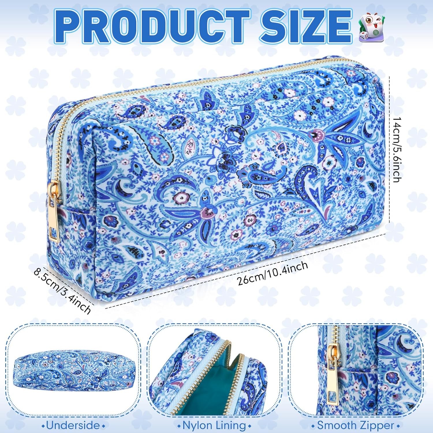 Empty Mahjong Tiles Bag Thickened American Mahjong Tiles Bag with Zipper Board G