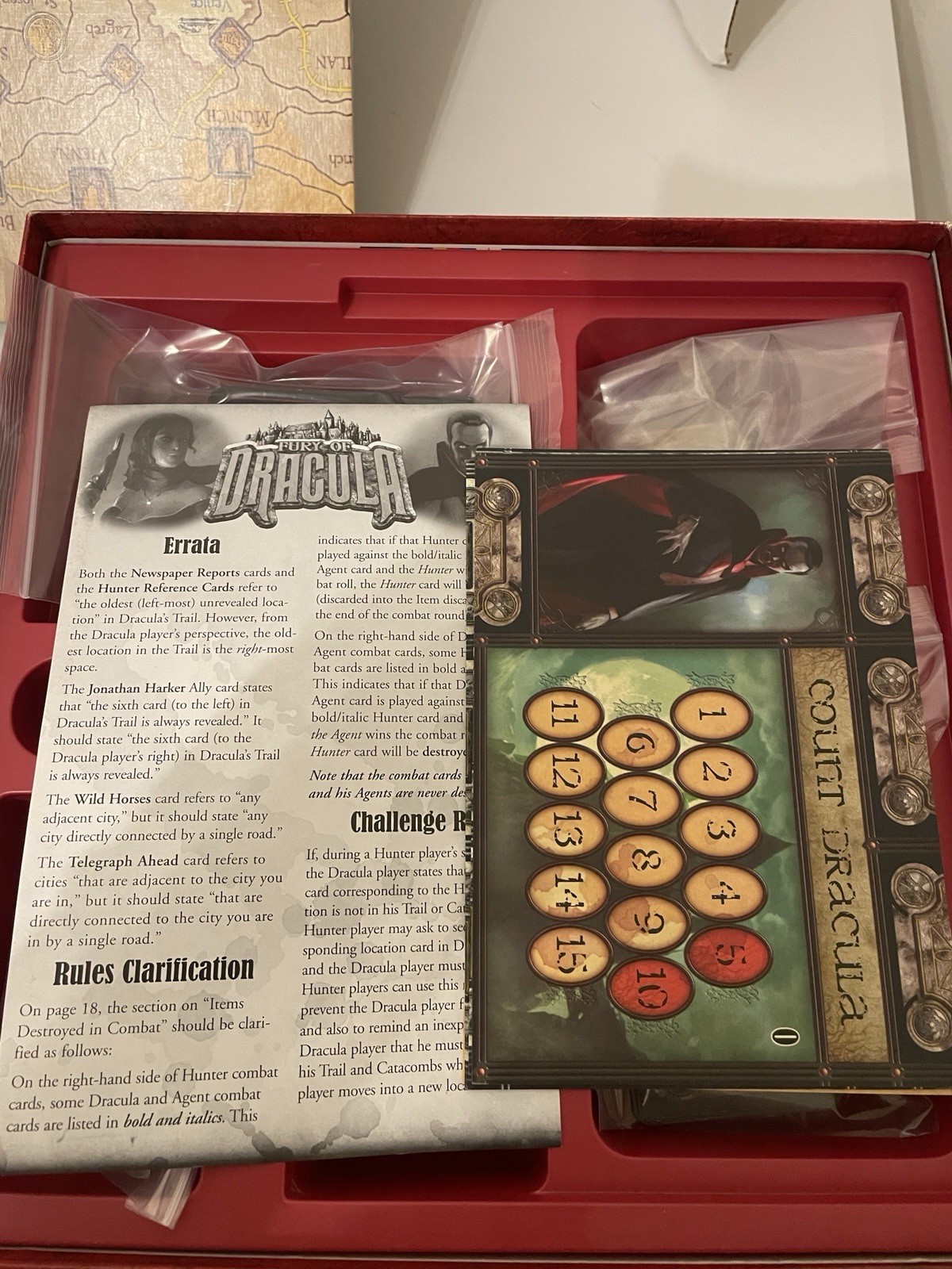 FURY OF DRACULA GOTHIC HORROR BOARD GAME 2ND EDITION FANTASY FLIGHT AS IS READ