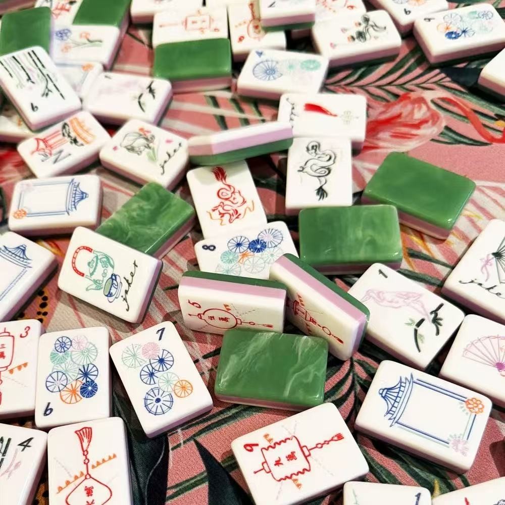 New high-end Emerald Green American Mahjong Tiles set ,160 tiles+ Bag
