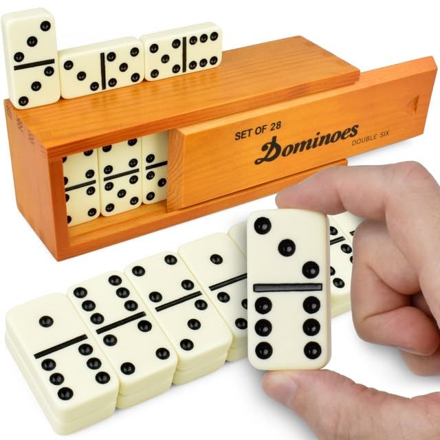 Jumbo Dominoes Set for Adults and Kids – Domino Set for Classic Board Games –…