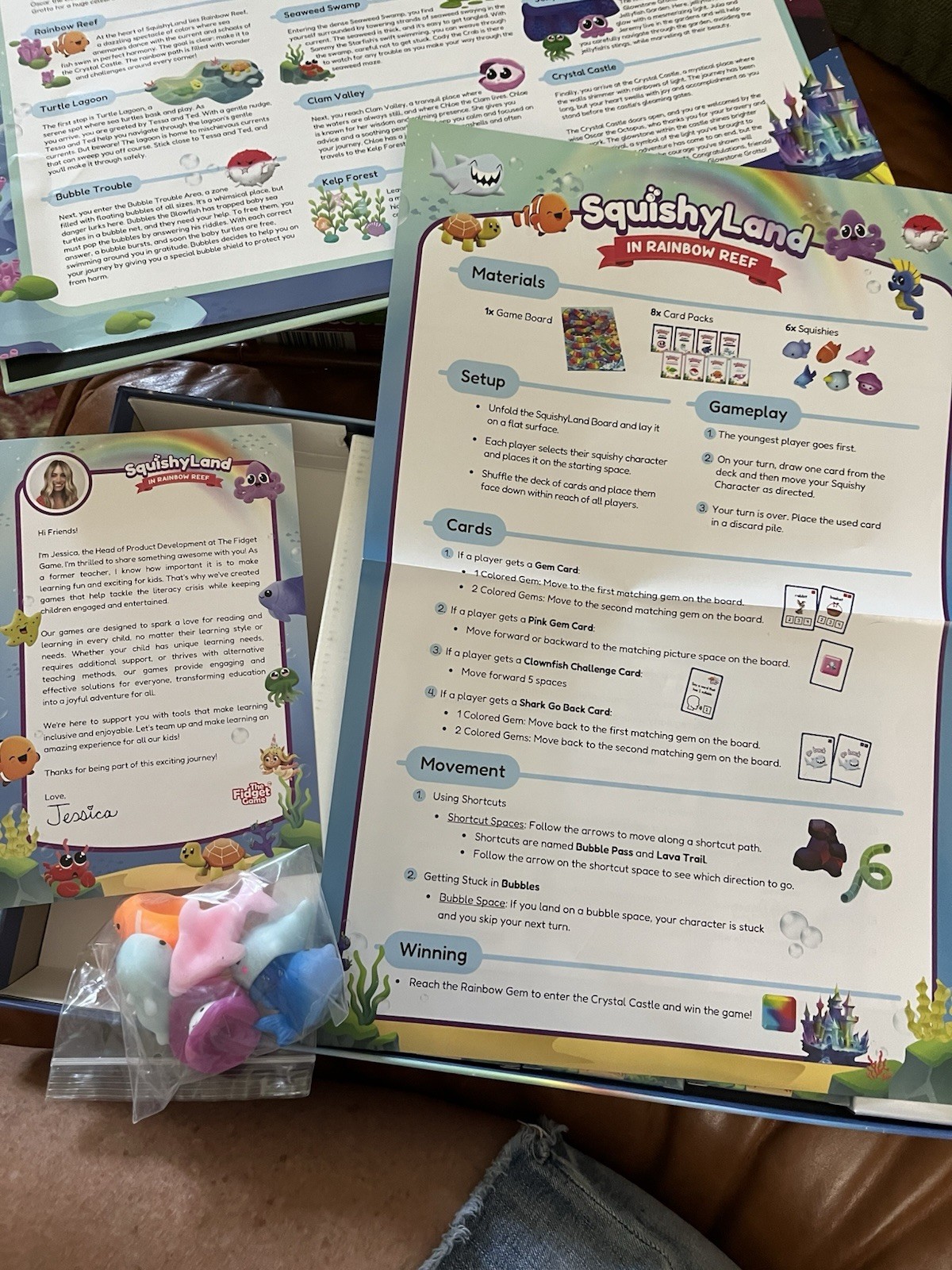 The Fidget Game SquishyLand Rainbow Reef Educational Phonics Reading Board Game