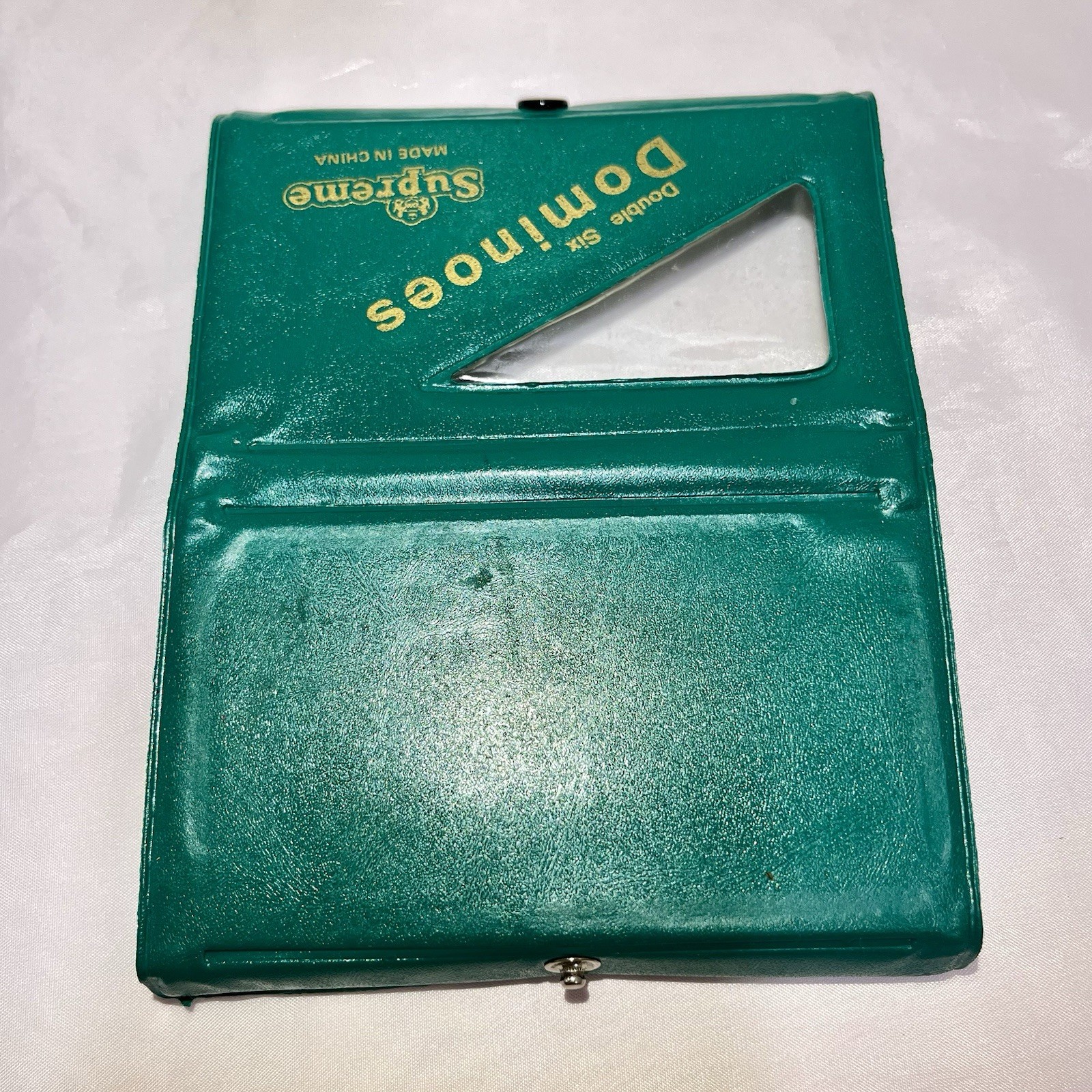 Supreme Miniature Pocket Dominoes Double Six 28 Piece Set Green Case Travel