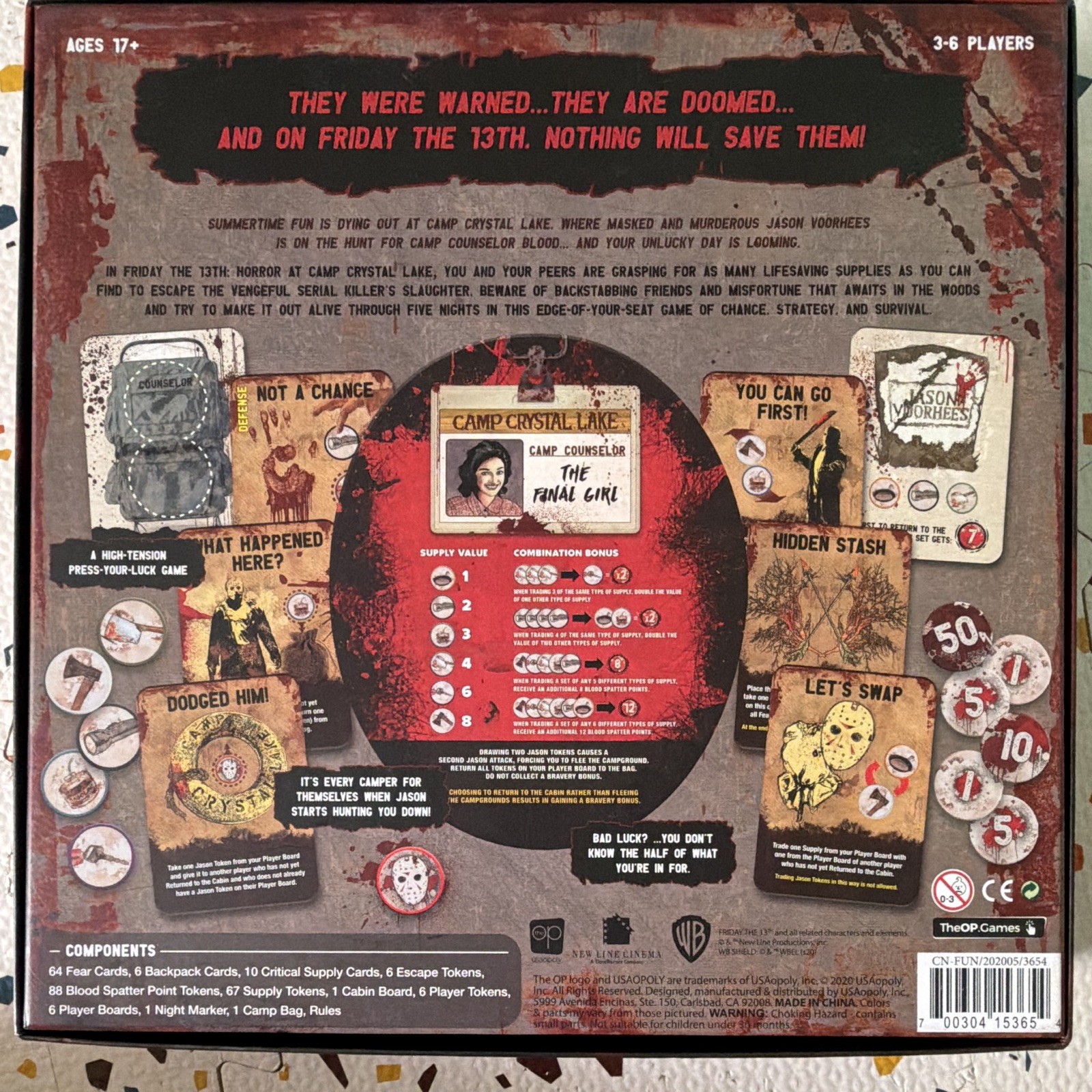 The OP Games Friday the 13th: Horror at Camp Crystal Lake Board Game 17+ 2020
