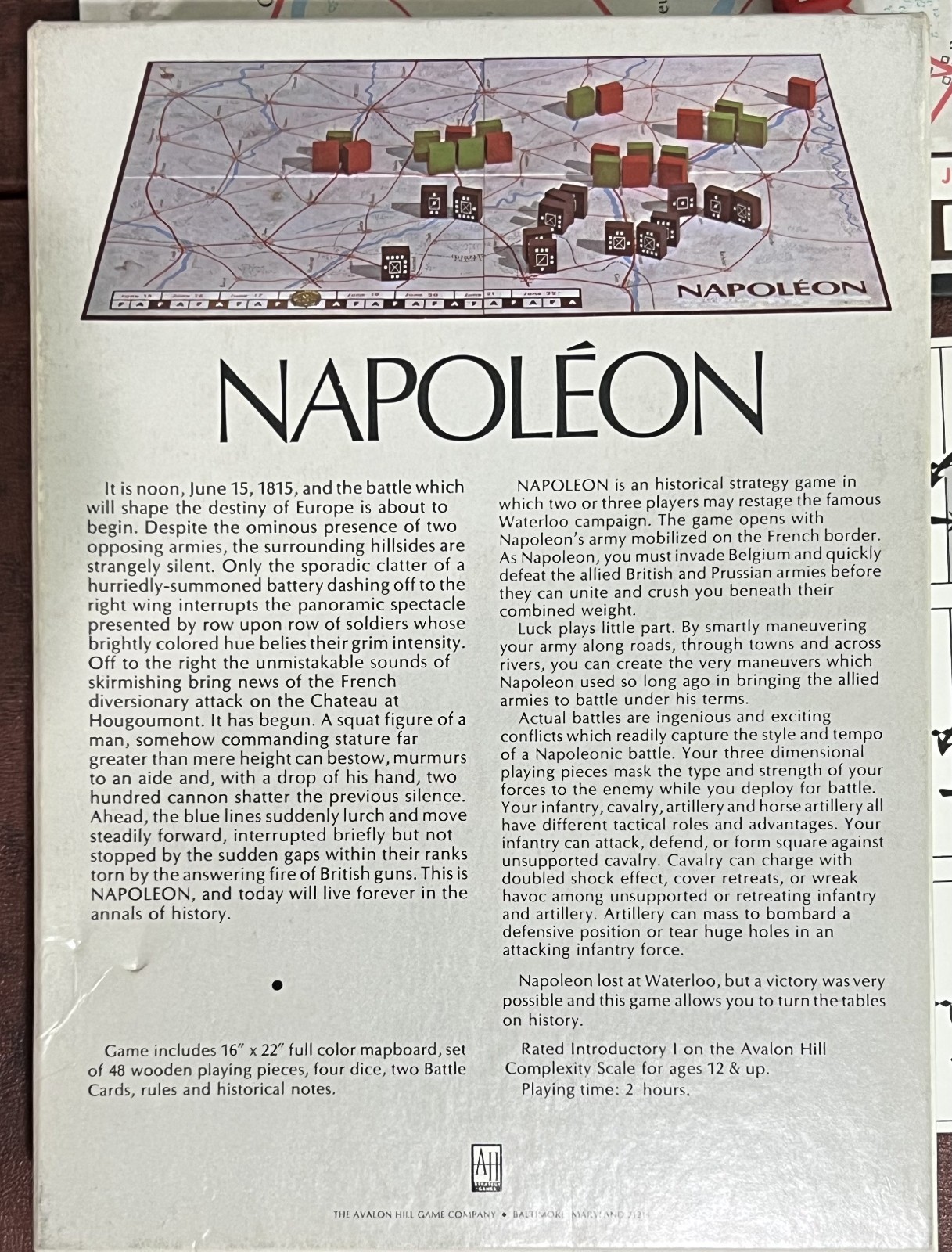 Napolean: The Waterloo Campaign Game by Avalon Hill