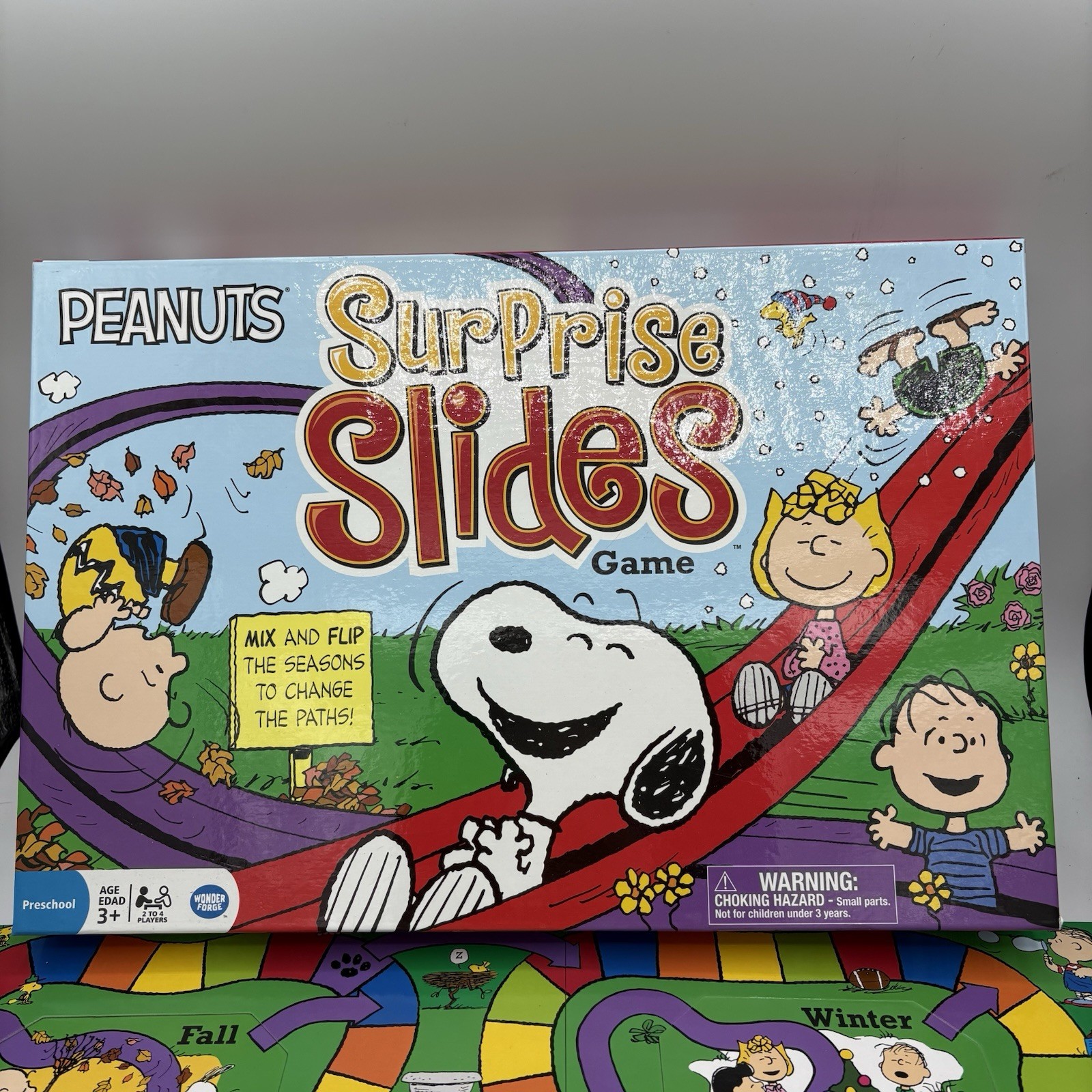 Wonder Forge Board Game Peanuts Surprise Slides Snoopy Charlie Brown 2015