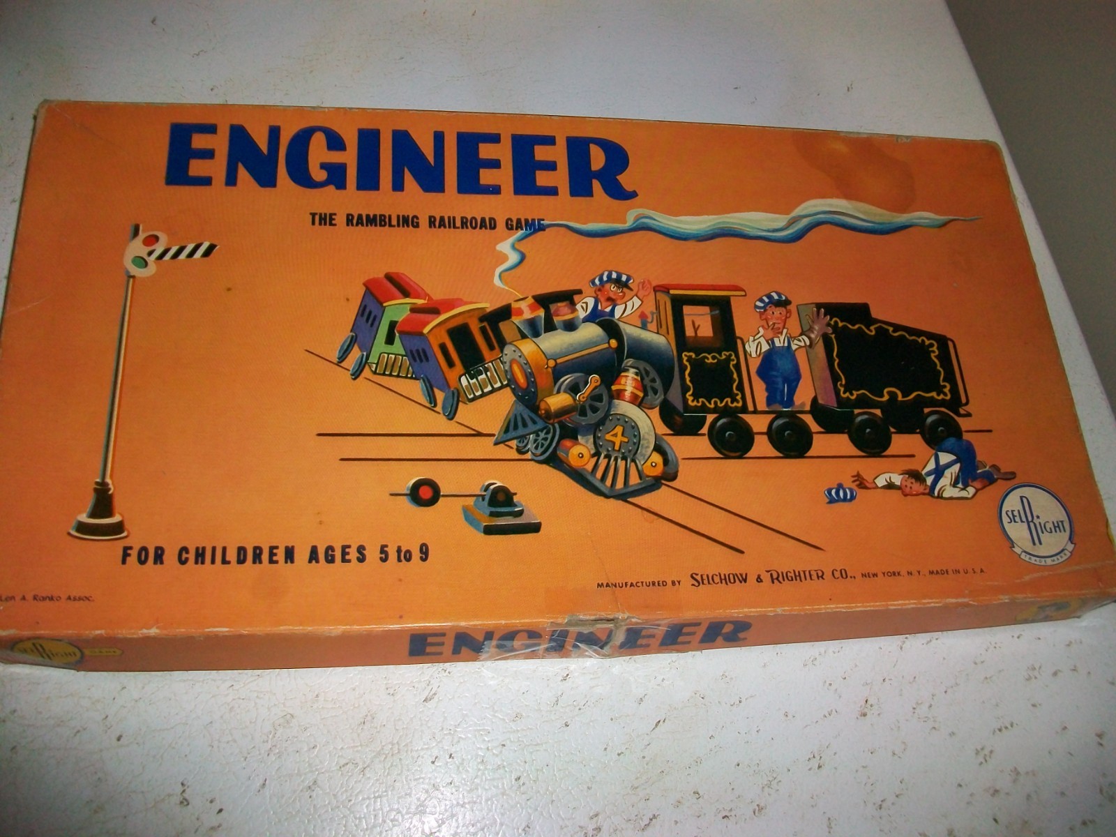 Selchow & Righter 1957 – ENGINEER – The Rambling Railroad Game (Complete)
