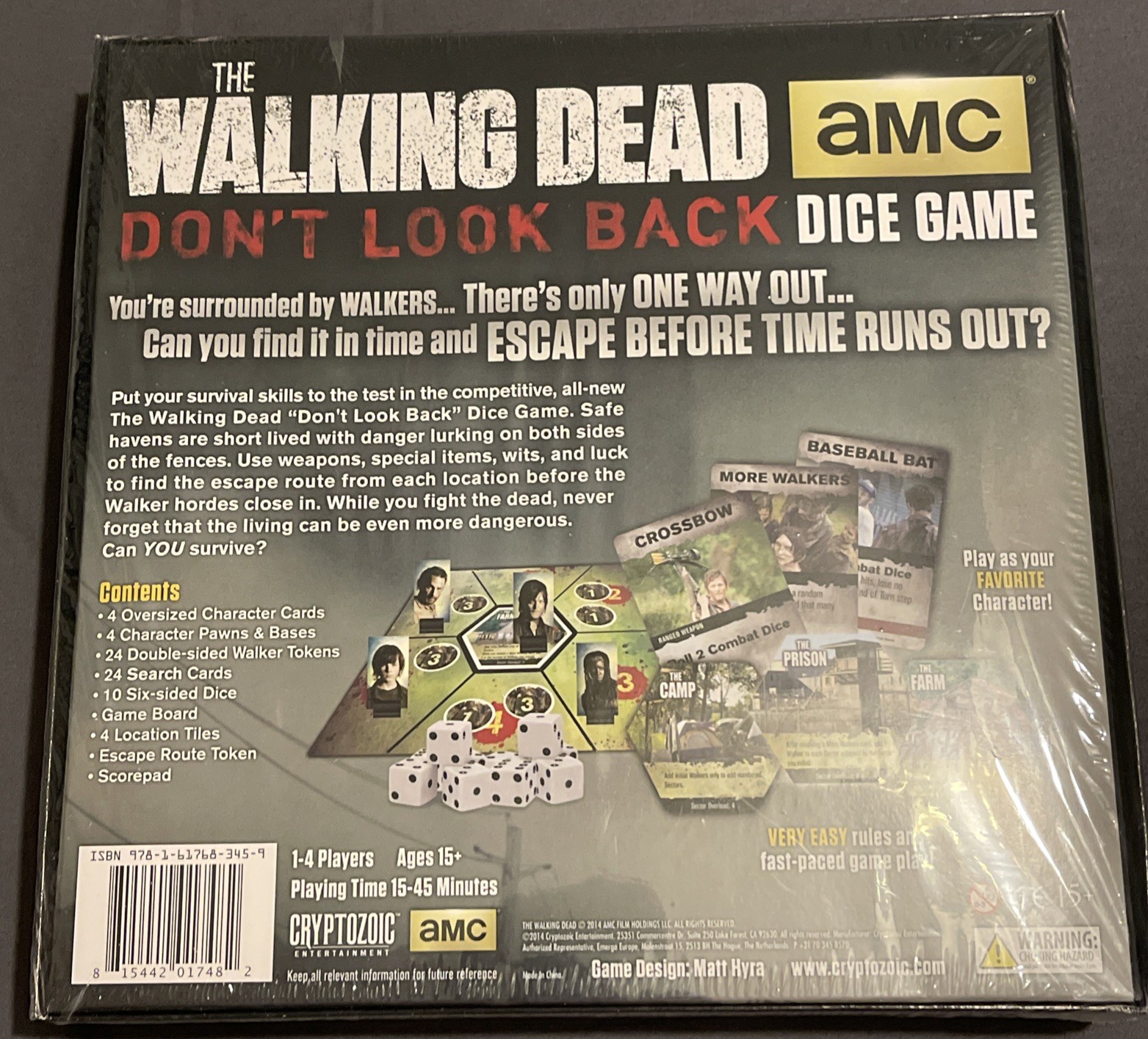 Cryptozoic The Walking Dead Dont Look Back Dice Game 2014 Sealed – FREE SHIPPING