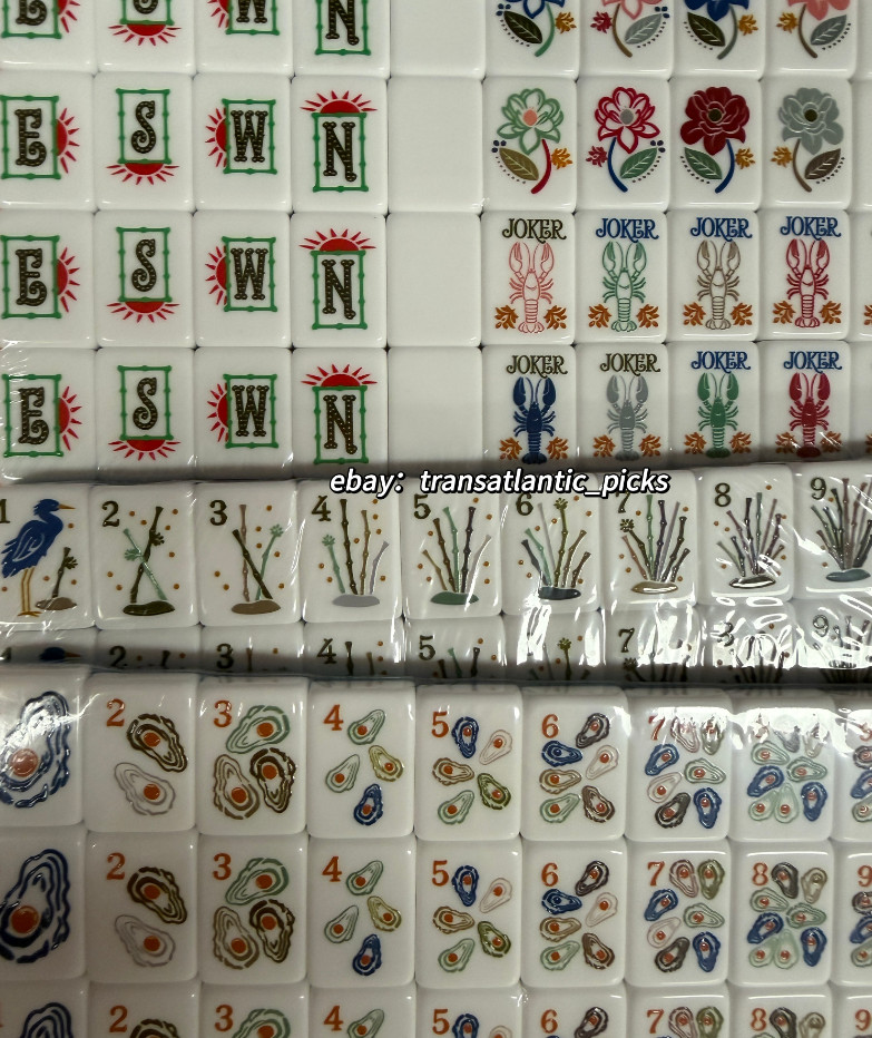 🌊Beach blue Mahjong Complete Tile Set, Blue & White Tiles (160tiles)
